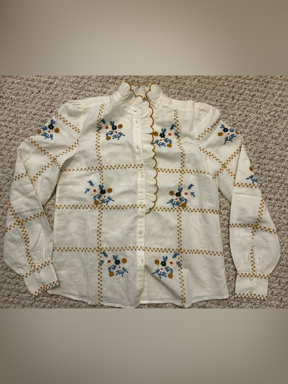 Chlo Shirt - Sezane x Lucia Vergara - Aciano Embroidery - US2 / FR34 - Picture 7 of 14